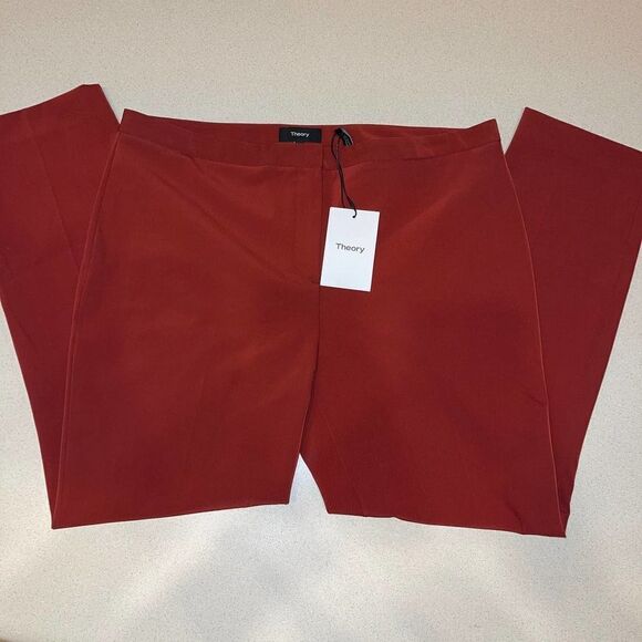 Theory Skinny Becker Pant in Blk Cherry - Picture 2 of 8